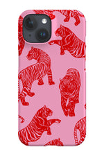 Tigers Pattern Phone Case (Pink Red)