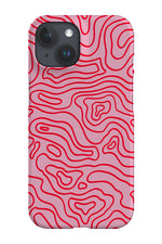 Terrain Topography Phone Case (Pink Red)