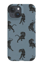 Tiger Stencil Cutout Phone Case (Blue)