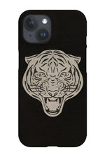 Tiger Stencil Head Phone Case (Black)