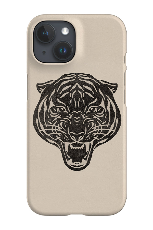 Tiger Stencil Head Phone Case (Beige)