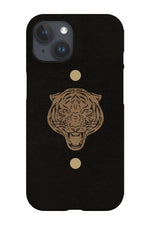 Small Tiger Stencil Head Phone Case (Black Yellow)