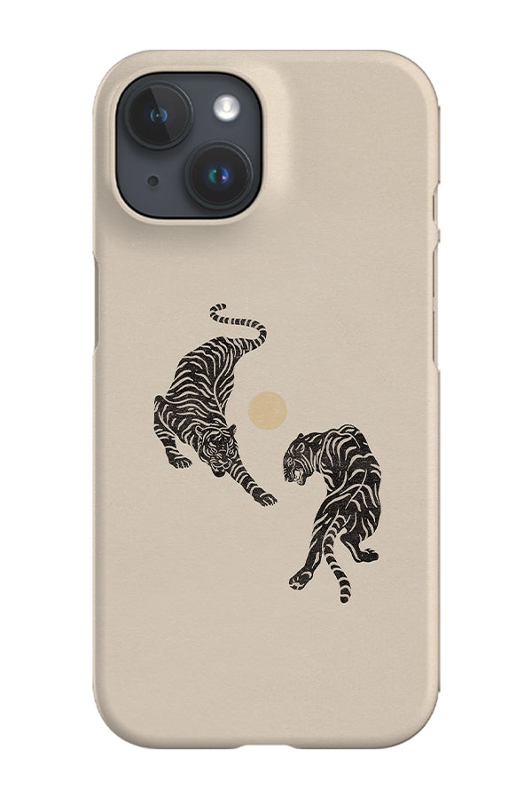 Two Tigers Stencil Phone Case (Beige) | Harper & Blake