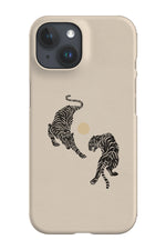 Two Tigers Stencil Phone Case (Beige)