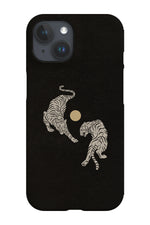 Two Tigers Stencil Phone Case (Black)