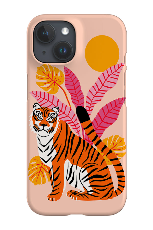 Tiger & Plants Phone Case (Peach) | Harper & Blake