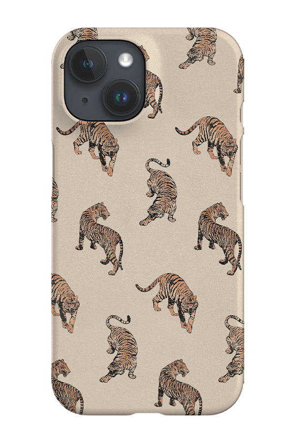 Retro Tiger Scatter Phone Case (Beige) | Harper & Blake