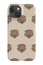 Retro Tiger Head Phone Case (Beige)