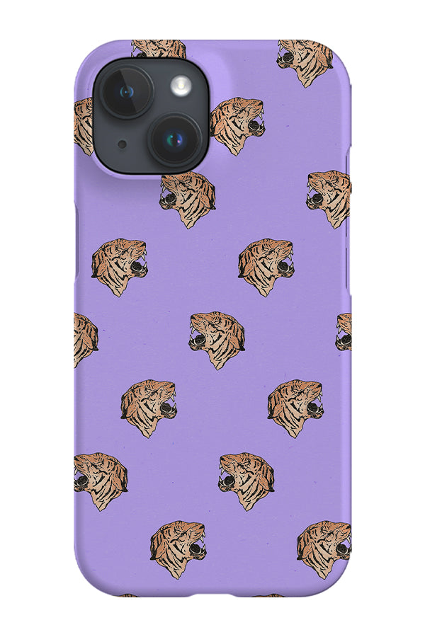 Retro Tiger Head Side View Phone Case (Lilac) | Harper & Blake