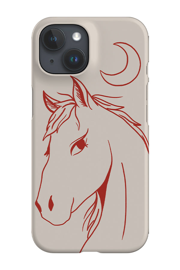 Up Close Horse Lines Phone Case (Off White Red)