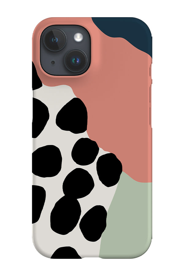 Wavy Shapes & Big Dots Phone Case (Coral Green) | Harper & Blake