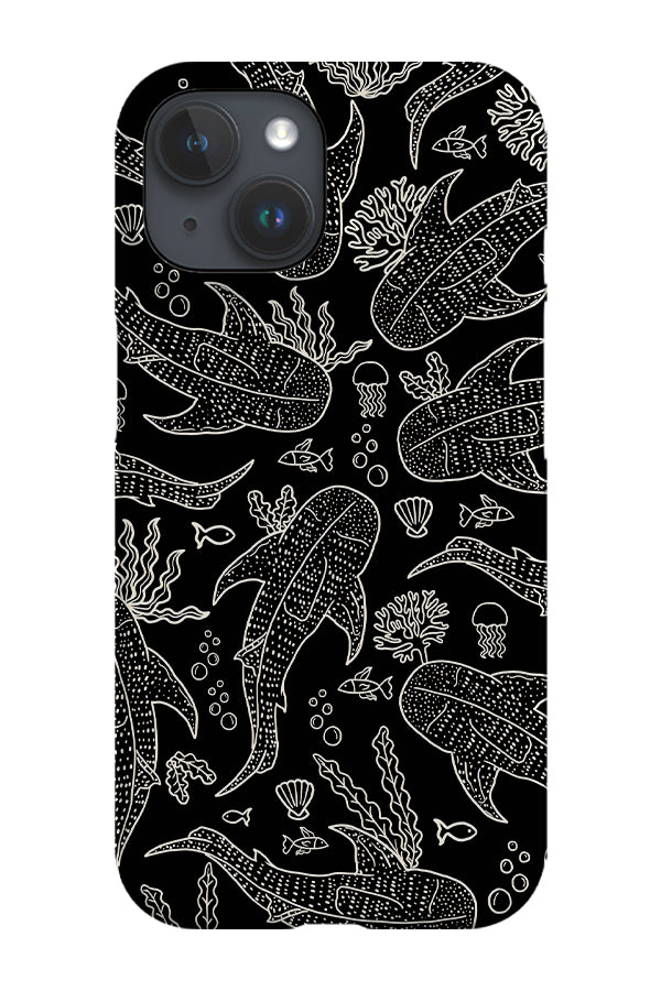 Whale Shark Scatter Coral Reef Phone Case (Black) | Harper & Blake