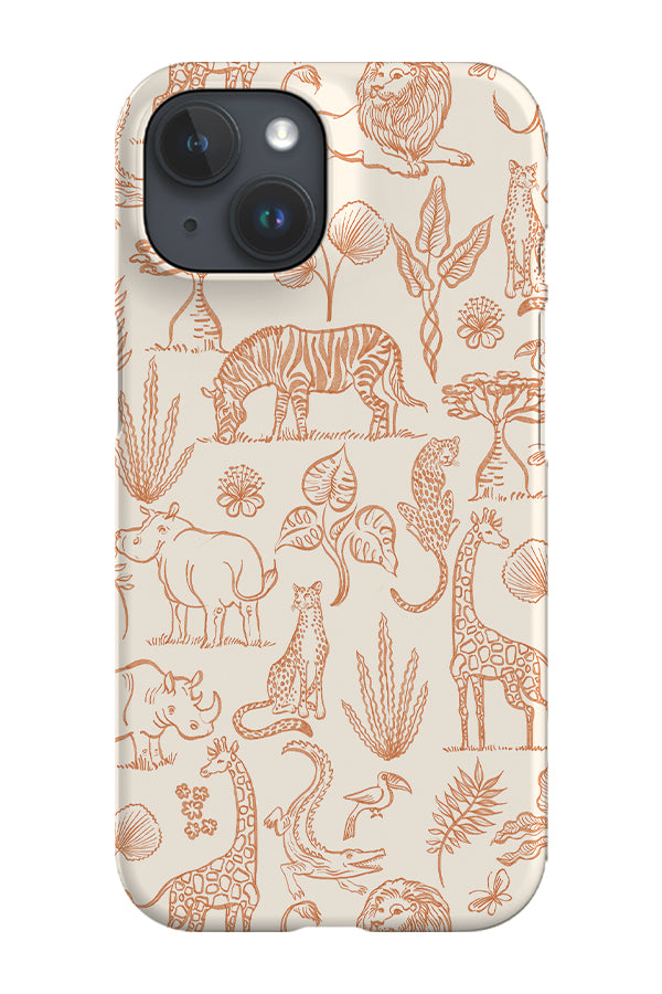 Line Art Safari By Rebecca Elfast Phone Case (Beige) | Harper & Blake