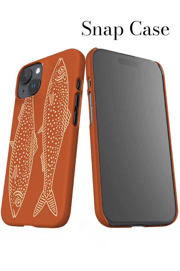 Line Art Fish iPhone Snap Phone Case (Burnt Orange Beige) | Harper & Blake