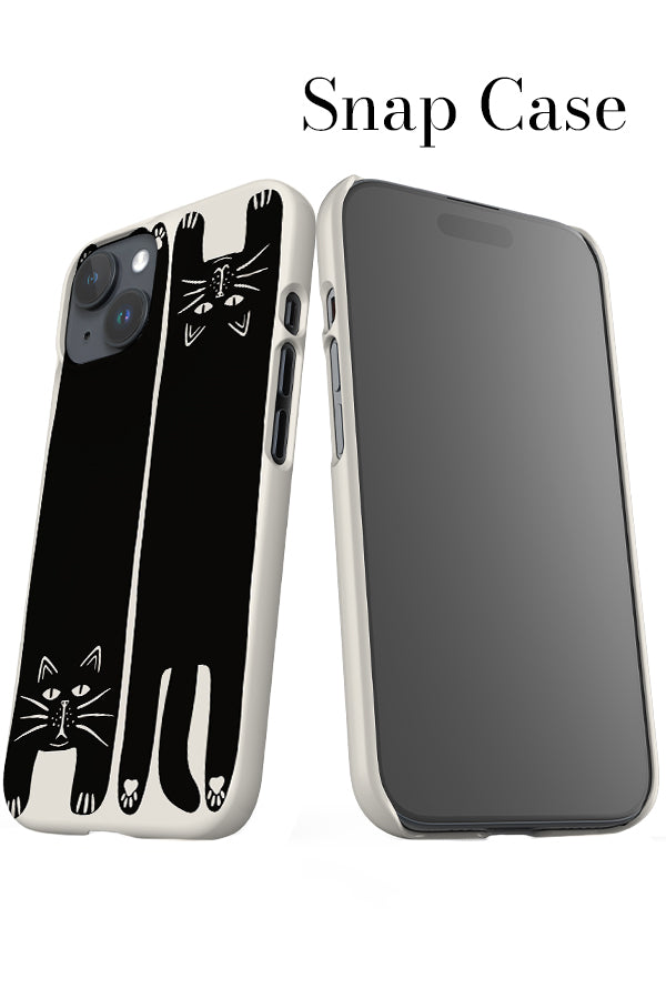 Two Cats iPhone Snap Phone Case (Beige Black) | Harper & Blake
