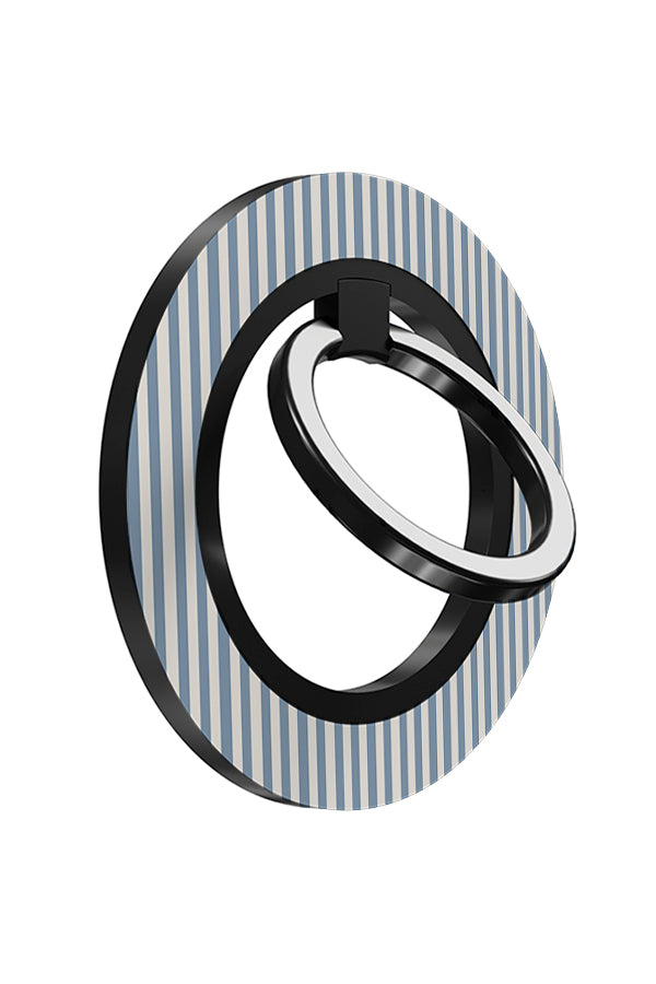 line study magnetic phone ring holder angle with linear blue and white stripes