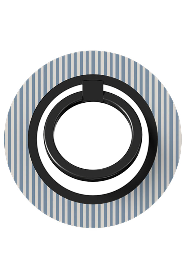 line study magnetic phone ring holder with linear blue and white stripes