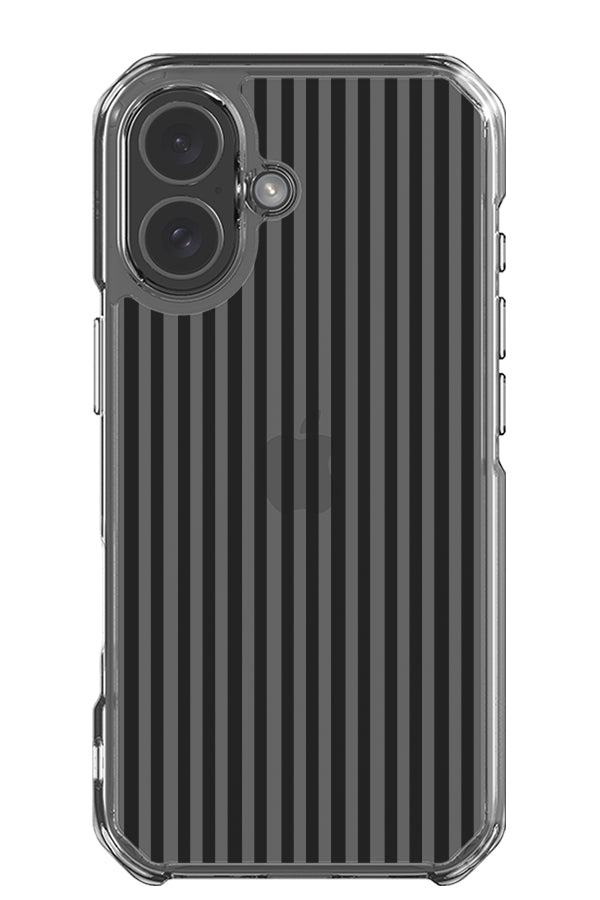 Line Study stripe clear impact phone case with a black linear pattern
