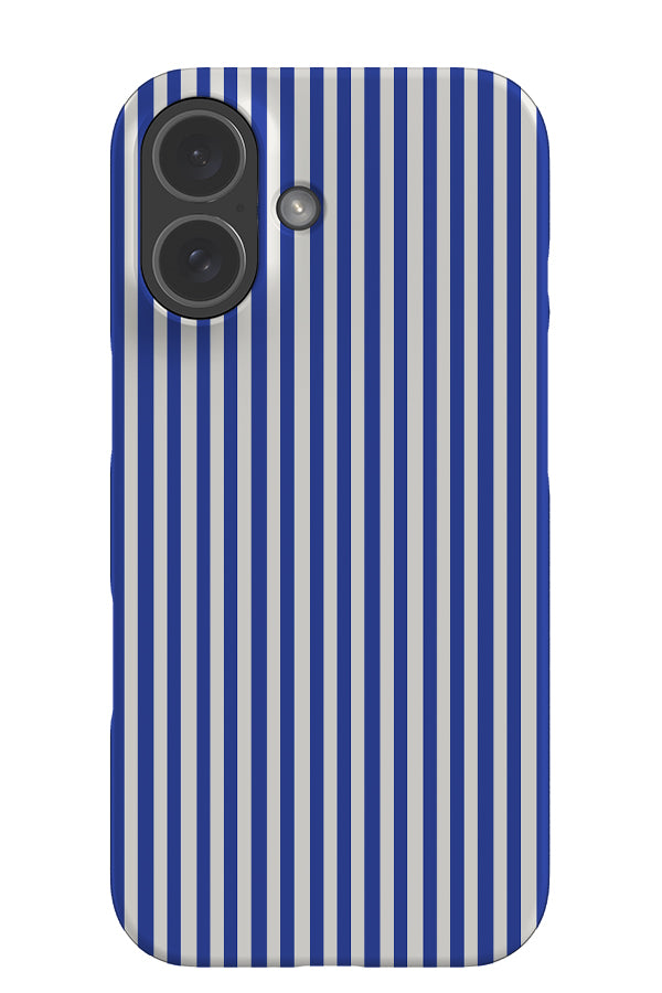 Line Study stripe snap phone case with a blue and white linear pattern