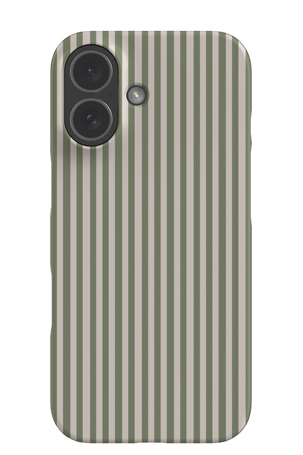 Line Study stripe snap phone case with beige and green linear pattern