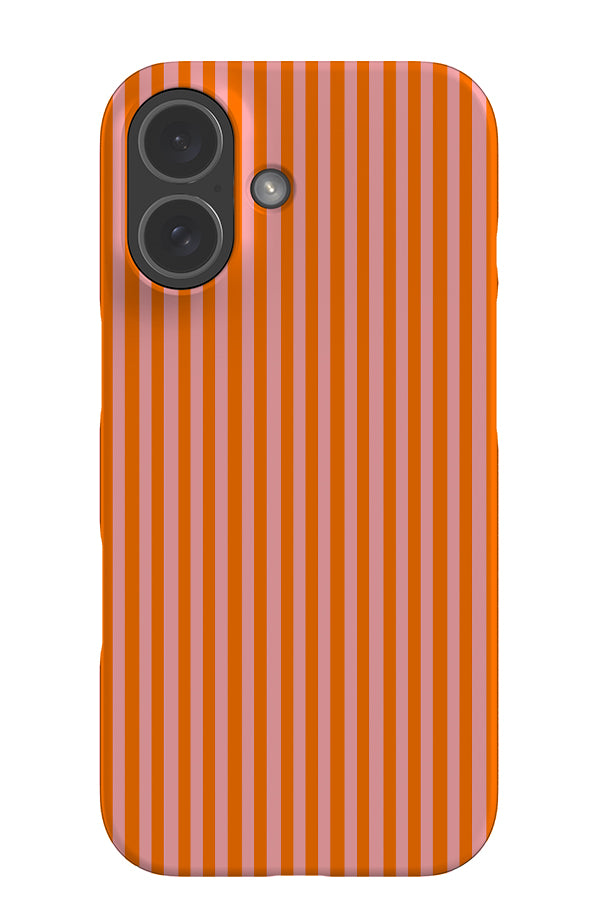 Line Study stripe snap phone case with a pink and orange linear pattern