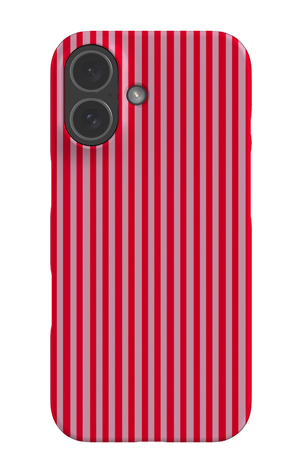 Line Study stripe snap phone case with a pink and red linear pattern