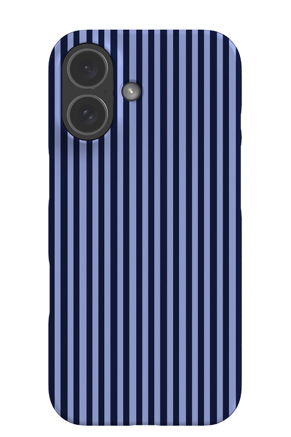 Line Study stripe snap phone case with a tonal blue linear pattern