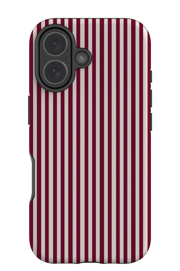 Line Study stripe tough phone case with a red and white linear pattern