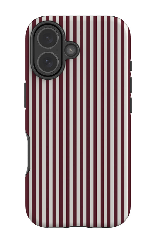 Line Study stripe tough phone case with a white and red linear pattern