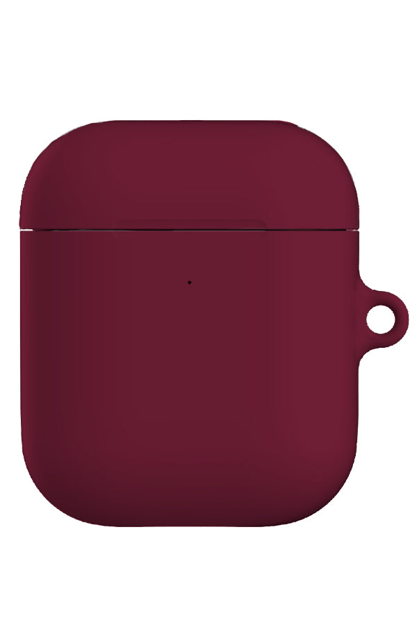 plain block airpod gen 1 & 2 case with a dark red base