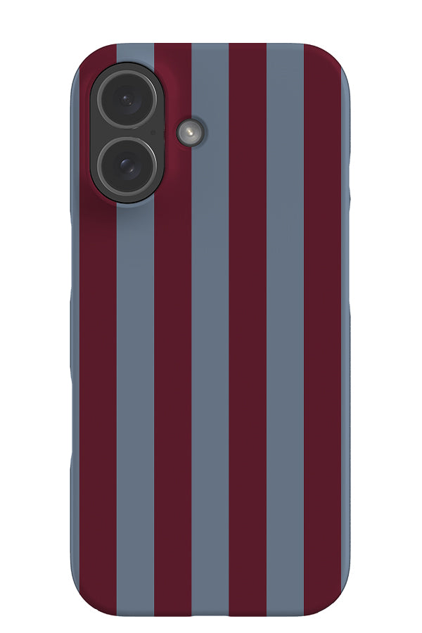 Quiet line stripe snap phone case with a linear blue and red pattern