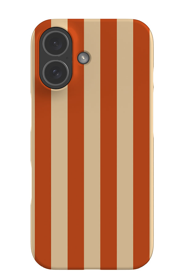 Quiet Line stripe snap phone case with a linear cream and orange pattern