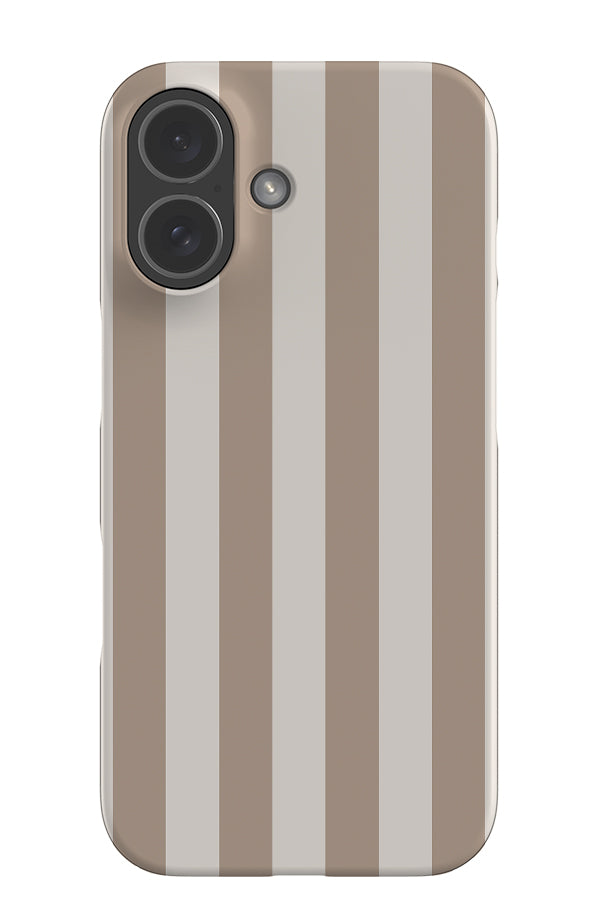 Quiet Line stripe snap phone case with a beige and light brown linear pattern