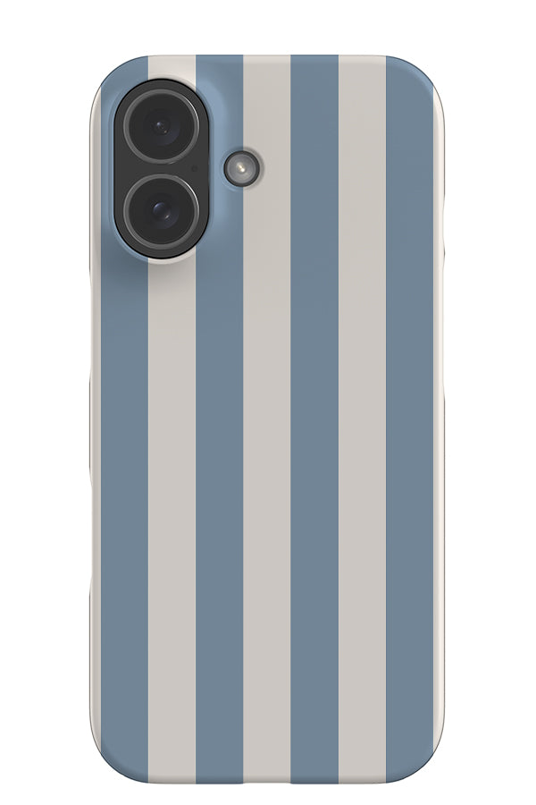Quiet Line stripe snap phone case with a white and blue linear pattern