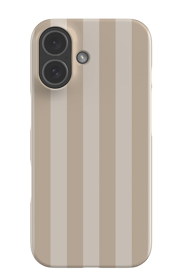 Quiet Line stripe snap phone case with a cream and beige linear pattern