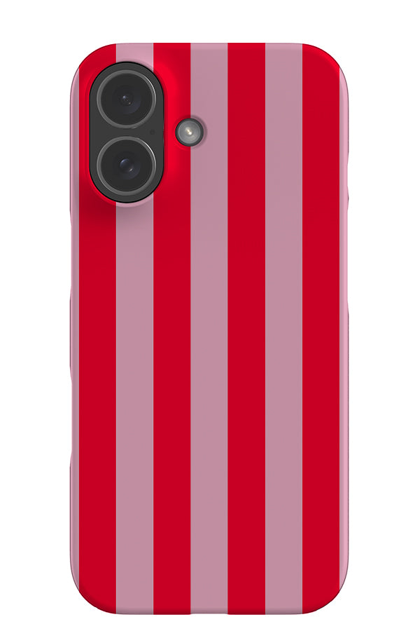 Quiet Line stripe snap phone case with a pink and red linear pattern