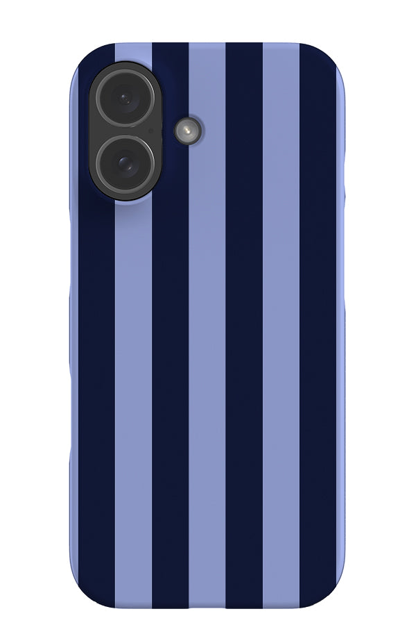 Quiet Line stripe snap phone case with a tonal blue linear pattern