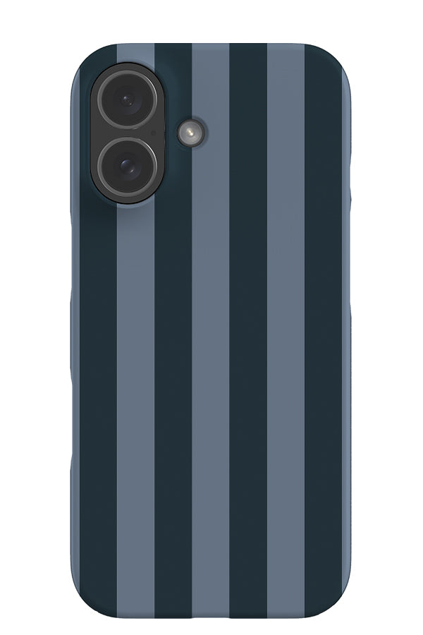 Quiet Line stripe snap phone case with a tonal blue linear pattern