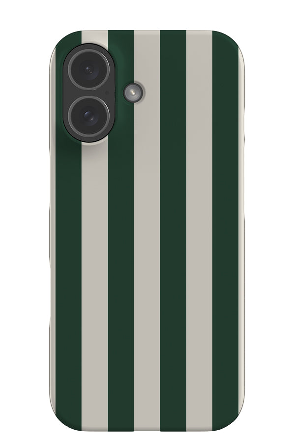 Quiet line stripe snap phone case with a linear green and beige pattern