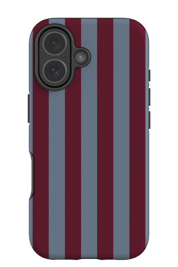 Quiet line stripe tough phone case with a linear blue and red pattern
