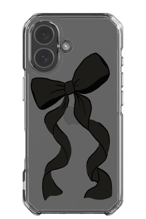 ribbon bow clear phone case with a cute black ribbon