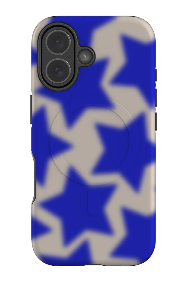 soft blur star MagSafe phone case with a blurry star pattern in blue