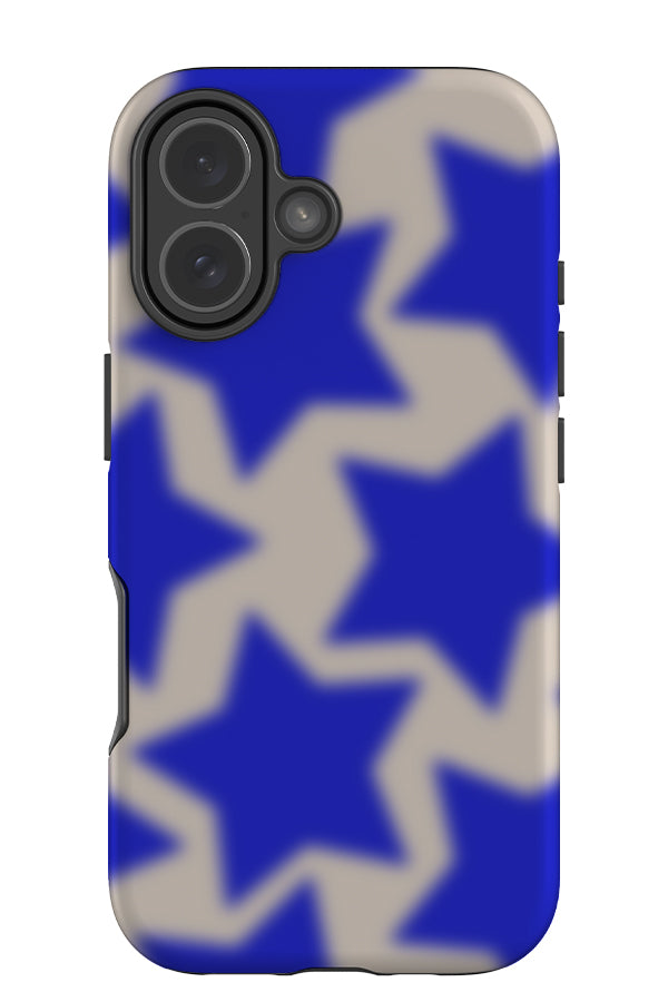 soft blur star tough phone case with a blurry star pattern in blue