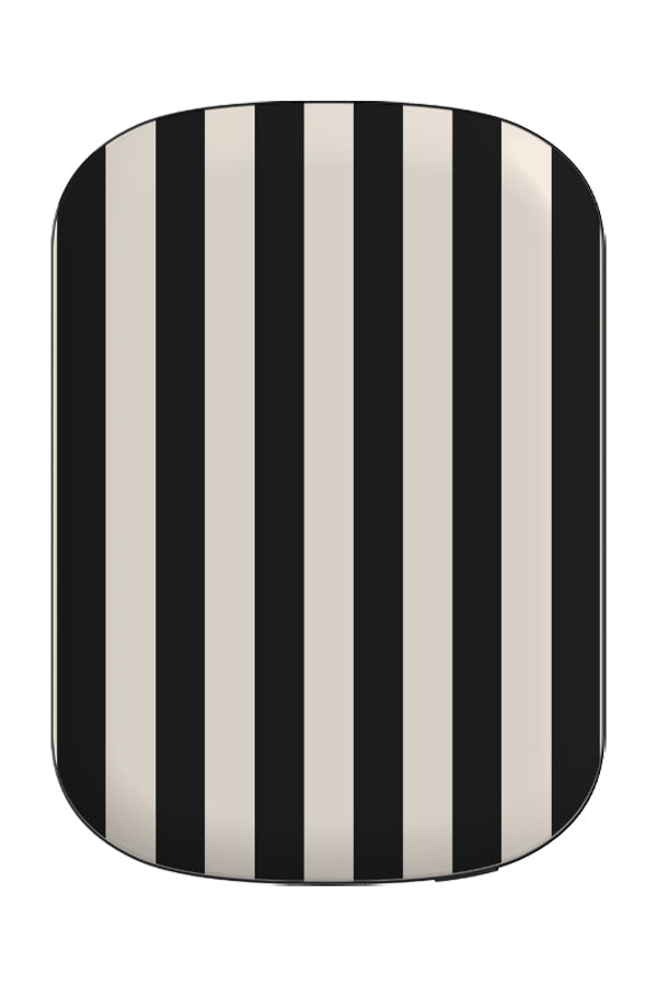 still line MageSafe ChargePod power bank front view with uniform black and beige stripes