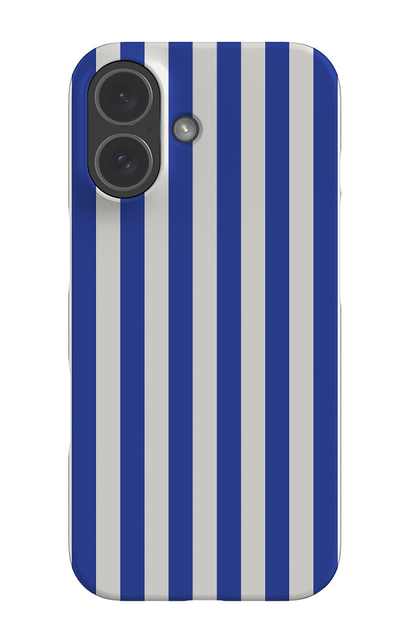Still Line stripe snap phone case with a blue and white linear pattern