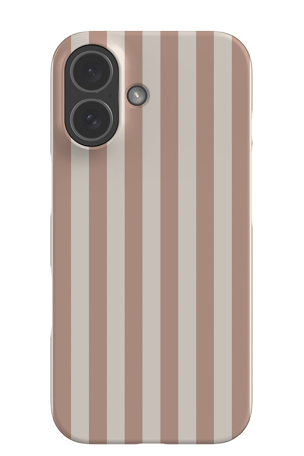 Still Line stripe snap phone case with a beige and light brown linear pattern