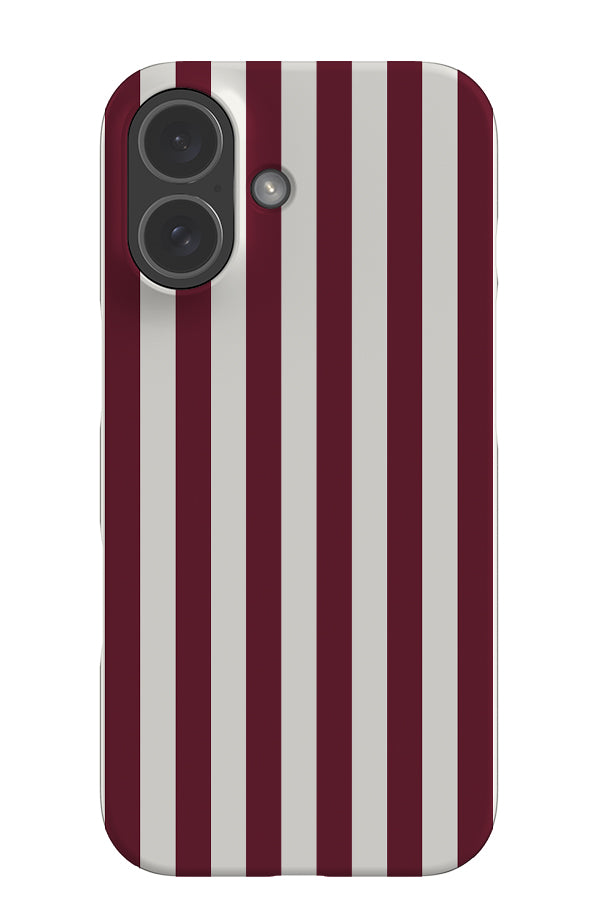 Still Line stripe snap phone case with a red and white linear pattern