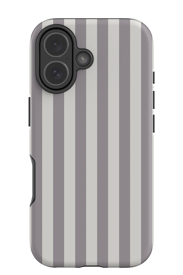 Still Line stripe tough phone case with a white and lilac linear pattern