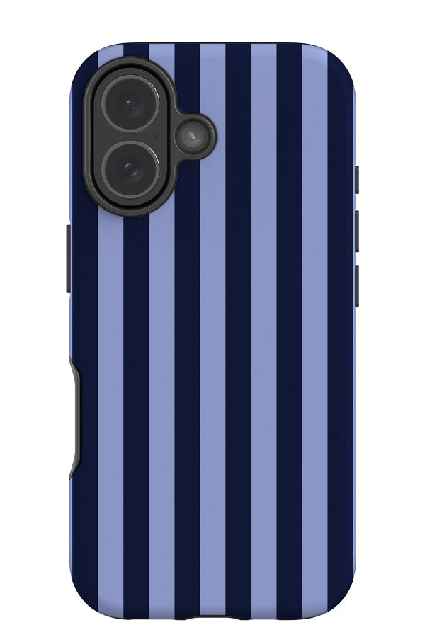 Still Line stripe tough phone case with a tonal blue linear pattern