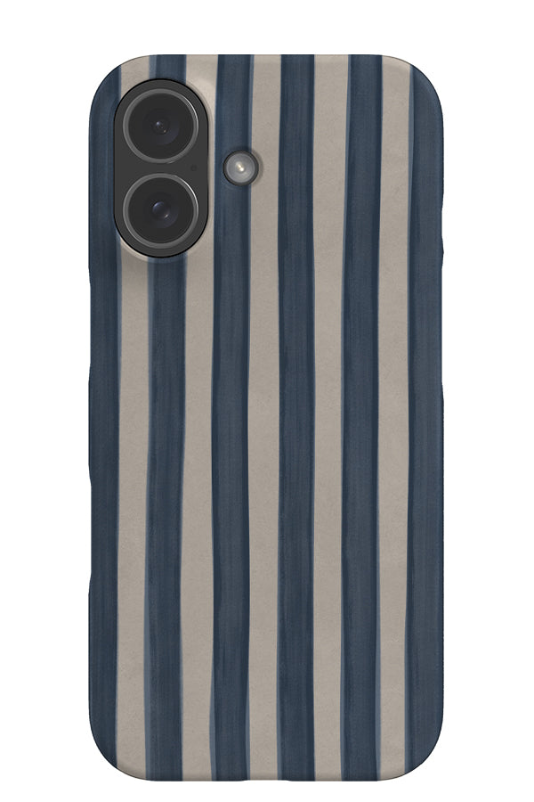 Still marker line snap phone case with a linear hand drawn blue and beige pattern